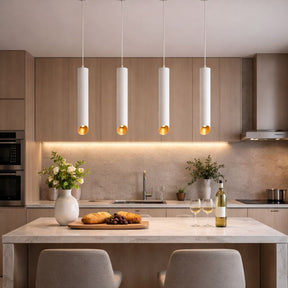 Lustre Pendente Moderno Minimalista Tubular Domus Ledz – Preto/Branco – 25cm/30cm/40cm/50cm
