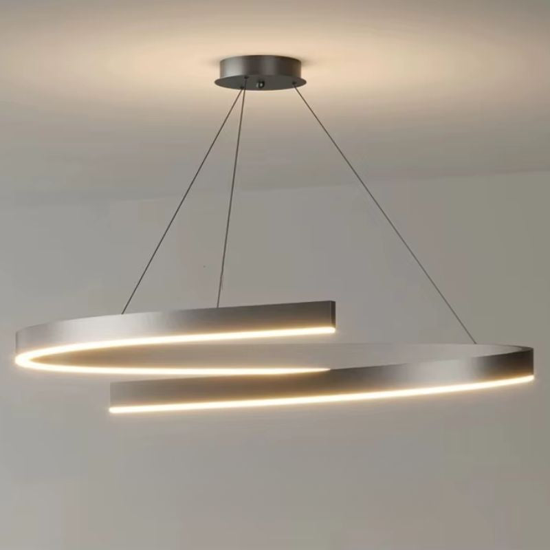 Lustre Pendente Minimalista Circular Orgânico Orbe LEDZ – Preto/Branco – 50cm/60cm/80cm