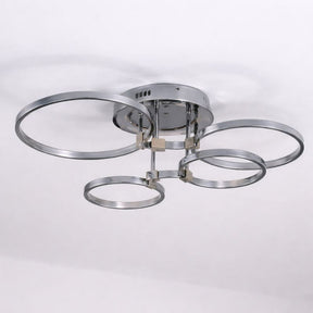 Lustre Luminária de Teto Circular Minimalista Com Controle Remoto e App de Celular Livorno LEDZ – Dourado / Prata / Preto – 61cm / 80cm