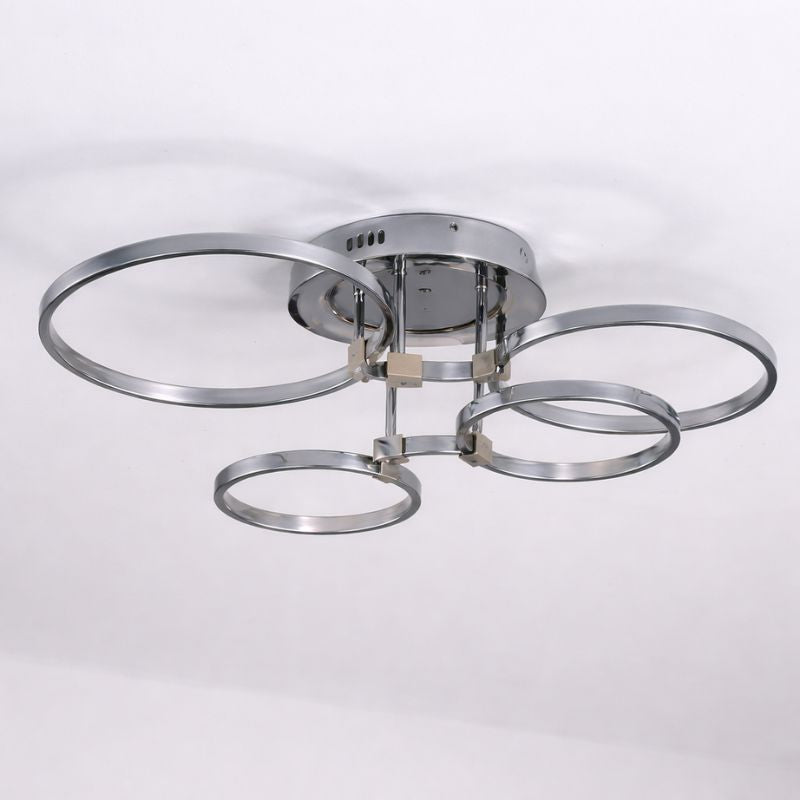Lustre Luminária de Teto Circular Minimalista Com Controle Remoto e App de Celular Livorno LEDZ – Dourado / Prata / Preto – 61cm / 80cm