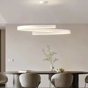 Lustre Pendente Minimalista Circular Orgânico Orbe LEDZ – Preto/Branco – 50cm/60cm/80cm