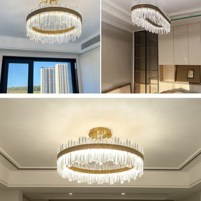 Lustre Pendente de Luxo em Cristais de Vidro Bellagio Ledz