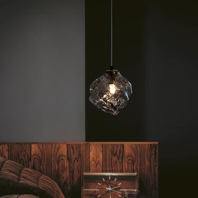 Lustre Pendente Minimalista Orgânico Torino LEDZ – Vidro – Transparente/Âmbar/Fumê – 15cm/22cm