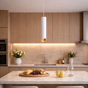 Lustre Pendente Moderno Minimalista Tubular Domus Ledz – Preto/Branco – 25cm/30cm/40cm/50cm