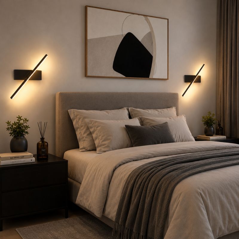 Luminária Arandela de Parede Moderna com Foco Direcionável Treviso LEDZ – Preta/Branca - 30cm/40cm/50cm