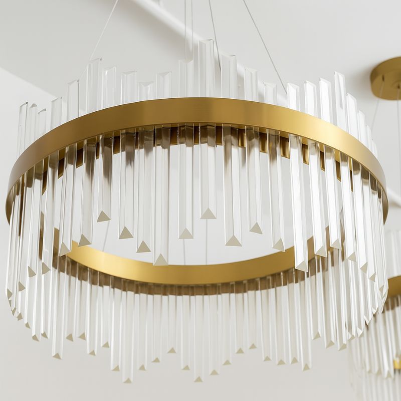 Lustre Pendente de Luxo em Cristais de Vidro Bellagio Ledz