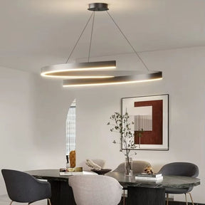 Lustre Pendente Minimalista Circular Orgânico Orbe LEDZ – Preto/Branco – 50cm/60cm/80cm