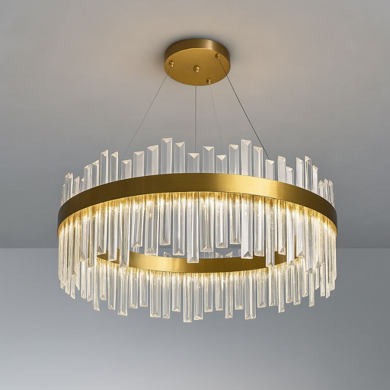 Lustre Pendente de Luxo em Cristais de Vidro Bellagio Ledz