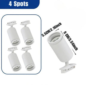 Luminária Trilho de Teto Eletrificado Modular Com Spots Ajustáveis, GU10, LEDZ - Preto/Branco