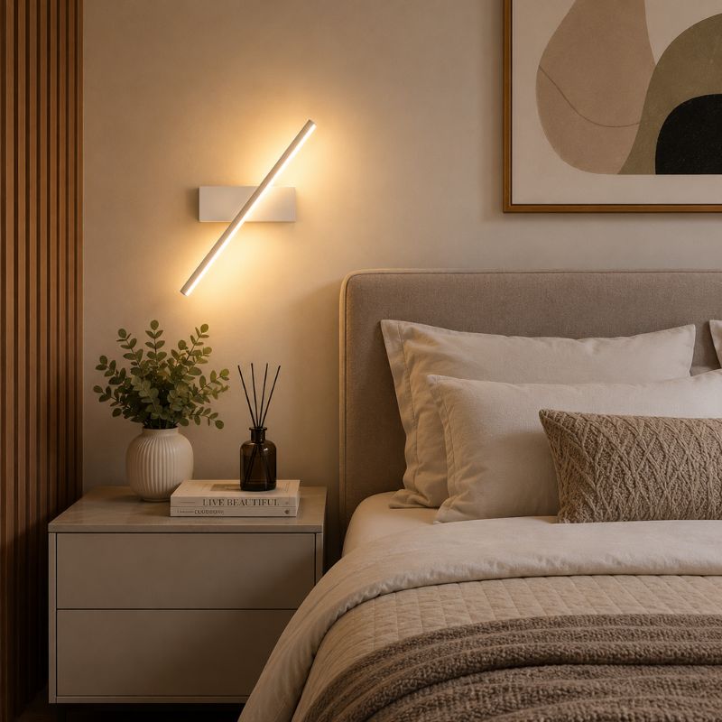Luminária Arandela de Parede Moderna com Foco Direcionável Treviso LEDZ – Preta/Branca - 30cm/40cm/50cm