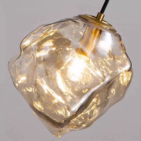 Lustre Pendente Minimalista Orgânico Torino LEDZ – Vidro – Transparente/Âmbar/Fumê – 15cm/22cm