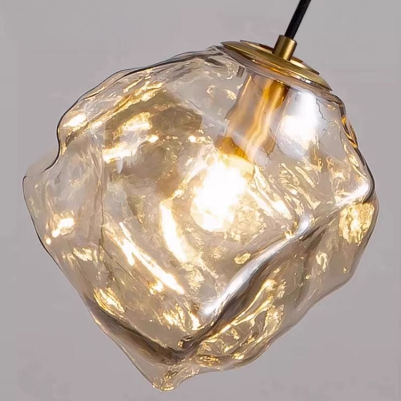 Lustre Pendente Minimalista Orgânico Torino LEDZ – Vidro – Transparente/Âmbar/Fumê – 15cm/22cm