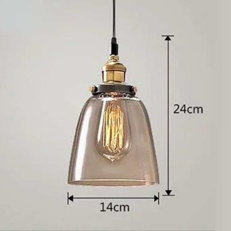 Lustre Pendente Vintage Retrô Lumière LEDZ - Fumê / Âmbar / Transparente