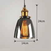 Lustre Pendente Vintage Retrô Lumière LEDZ - Fumê / Âmbar / Transparente