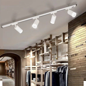 Luminária Trilho de Teto Eletrificado Modular Com Spots Ajustáveis, GU10, LEDZ - Preto/Branco