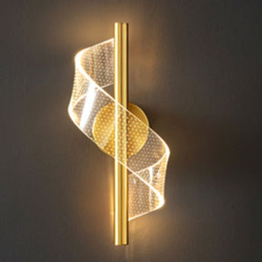 Luminária Arandela de Parede Espiral Acrílico LEDZ – Dourado/Preto