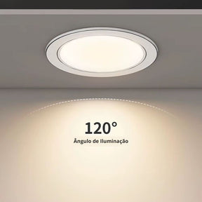 KIT 10 Un. - Spot Led de Embutir Redondo Branco Acabamento Cromado 5W, 9W, 12W, 15W - LEDZ 10VX