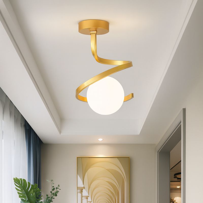 Luminária de Teto Plafon Helix LEDZ - Preto/Dourado