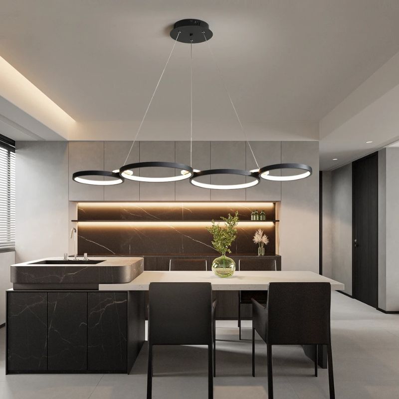 Lustre Pendente Minimalista Orgânico Firenze LEDZ – Dourado/Prata/Preto – 107cm