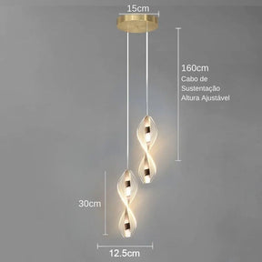 Lustre Pendente de Luxo Infinity Led
