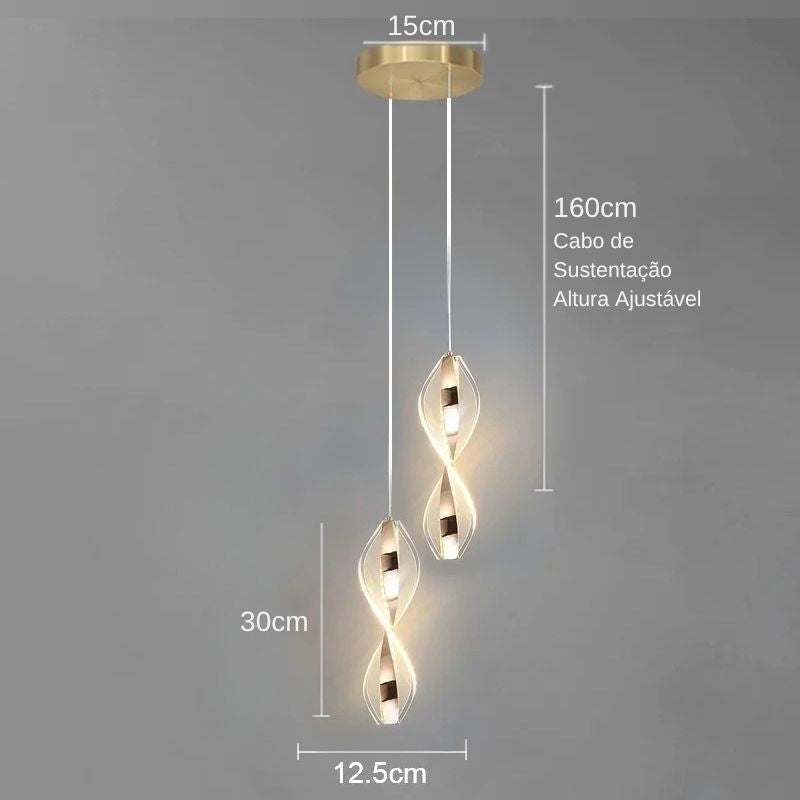 Lustre Pendente de Luxo Infinity Led