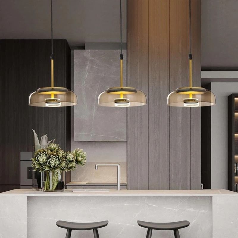 Lustre Pendente Design Italiano Mezza Luna LEDZ – Transparente/Âmbar/Fumê