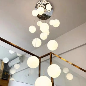 Lustre Pendente de Luxo para Pé-Direito Duplo Globos Estilo Clássico LEDZ -  Dourado/Prata – 6 Globos / 9 Globos / 12 Globos / 18 Globos / 24 Globos