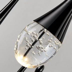 Lustre Pendente de Luxo para Pé-Direito Duplo Pingo Dourado/Preto LEDZ – 6 Pingos / 8 Pingos / 10 Pingos / 12 Pingos / 15 Pingos