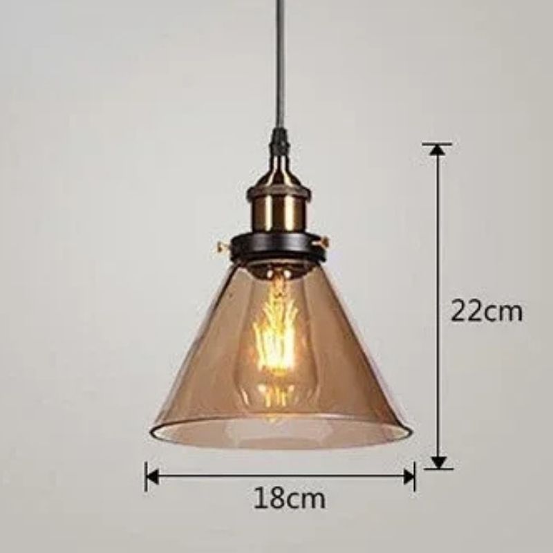 Lustre Pendente Vintage Retrô Lumière LEDZ - Fumê / Âmbar / Transparente
