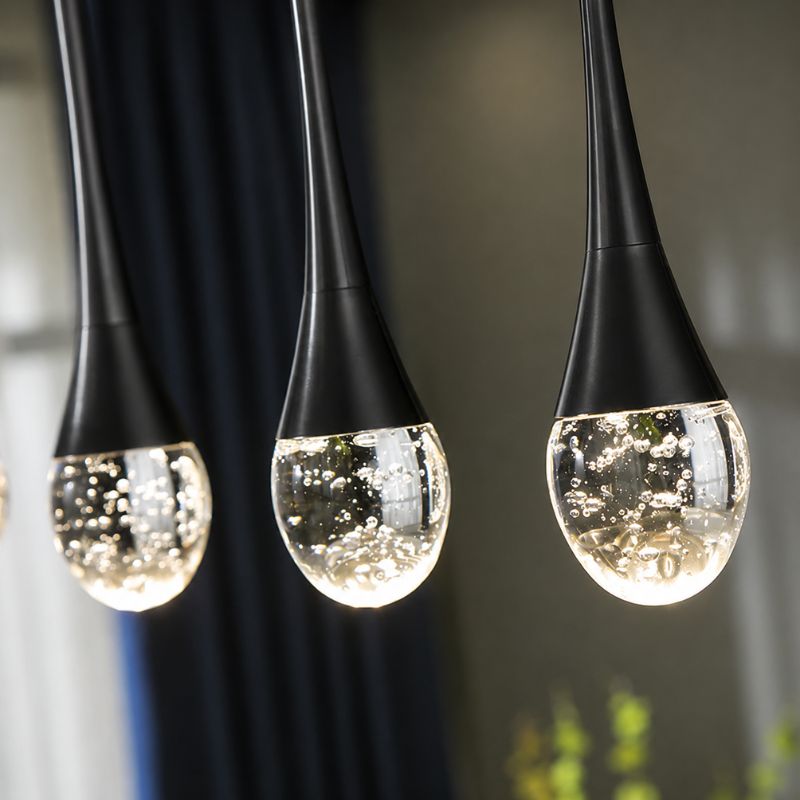 Lustre Pendente de Luxo para Pé-Direito Duplo Pingo Dourado/Preto LEDZ – 6 Pingos / 8 Pingos / 10 Pingos / 12 Pingos / 15 Pingos