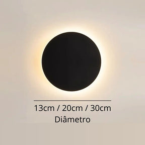 Luminária Arandela de Parede Minimalista Eclipse LEDZ - 13cm/20cm/30cm