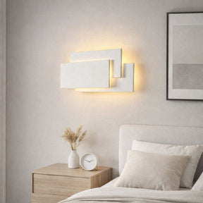 Luminária Arandela de Parede em Níveis Efeito 3D Monare LEDZ – Retangular/Circular - Preto/Branco