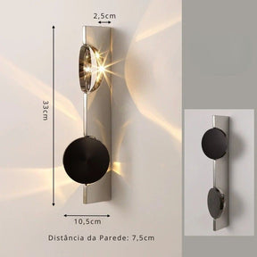 Luminária Arandela de Parede Moderna com Foco Direcionável Vicenza LEDZ – Prata Cromado – 1 Foco / 2 Focos