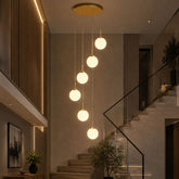 Lustre Pendente de Luxo para Pé-Direito Duplo Globos Estilo Clássico LEDZ -  Dourado/Prata – 6 Globos / 9 Globos / 12 Globos / 18 Globos / 24 Globos