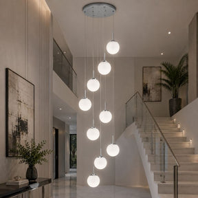 Lustre Pendente de Luxo para Pé-Direito Duplo Globos Estilo Clássico LEDZ -  Dourado/Prata – 6 Globos / 9 Globos / 12 Globos / 18 Globos / 24 Globos