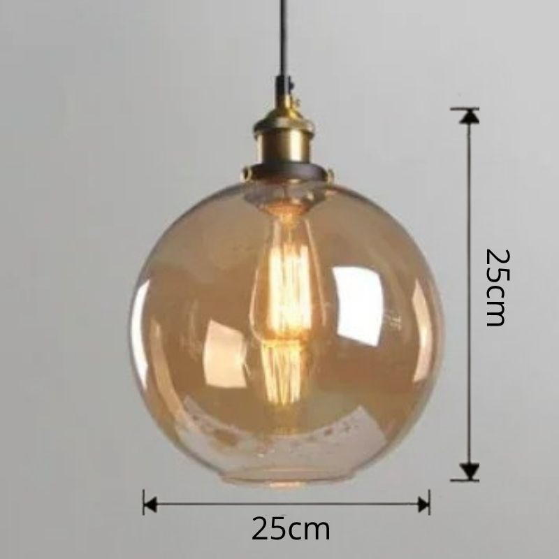 Lustre Pendente Vintage Retrô Lumière LEDZ - Fumê / Âmbar / Transparente