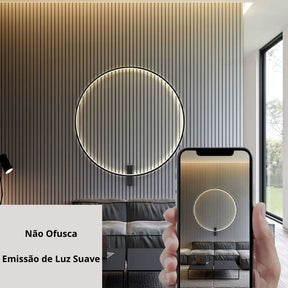 Luminária Arandela de Parede Moderna Circular Led - 80cm