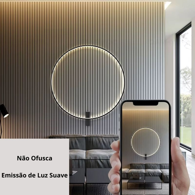 Luminária Arandela de Parede Moderna Circular Led - 80cm