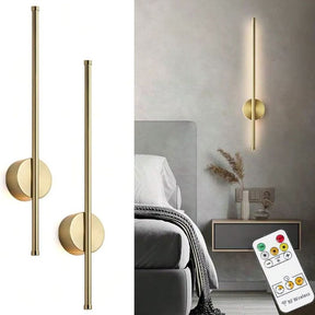 Luminária Arandela de Parede Sem Fio com Controle Remoto - Tendency LED - Preto/Dourado - 50cm