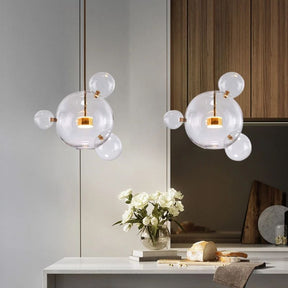 Lustre Pendente Design Italiano Vetro a Bolle Led - 1 Bolha / 4 Bolhas / 6 Bolhas