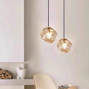 Lustre Pendente Minimalista Orgânico Torino LEDZ – Vidro – Transparente/Âmbar/Fumê – 15cm/22cm