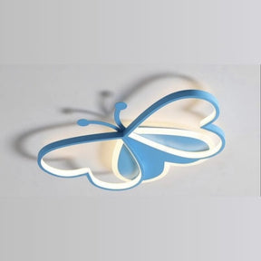 Luminária de Teto Plafon Para Quarto Infantil Borboleta Led - 50cm - Azul/Rosa