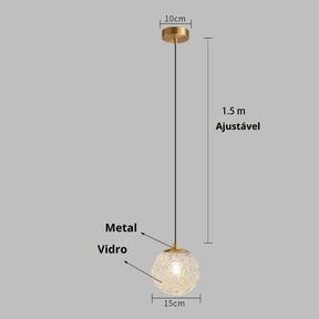 Lustre Pendente de Luxo Vitra LEDZ - Dourado
