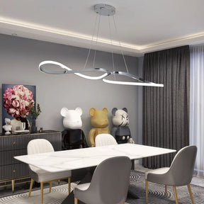 Lustre Pendente Minimalista Orgânico Gran Luxo Verona LEDZ – Dourado/Prata/Preto – 100cm – Controle Remoto e App