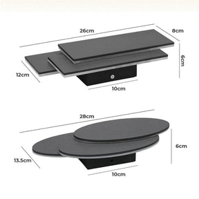 Luminária Arandela de Parede em Níveis Efeito 3D Monare LEDZ – Retangular/Circular - Preto/Branco
