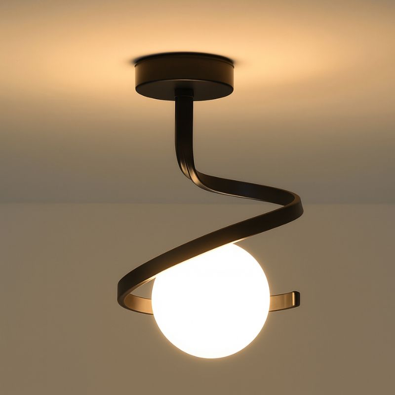 Luminária de Teto Plafon Helix LEDZ - Preto/Dourado