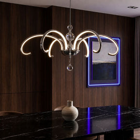 Lustre Pendente Escultural de Luxo Orgânico Opere Cascata LEDZ - Preto / Prata / Dourado