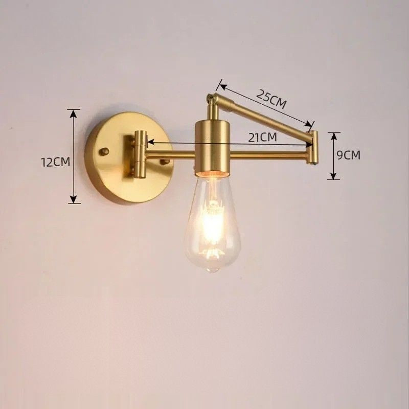 Luminária Arandela de Parede Articulada Vintage Retrô Lumière LEDZ – Âmbar / Transparente / Verde