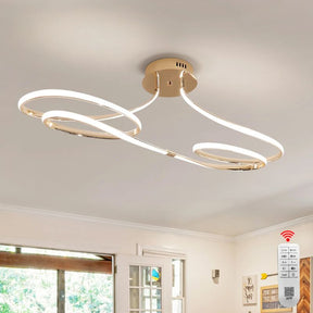 Últimas Unidades – 30% OFF | Lustre Luminária de Teto Plafon de Luxo Fluence LEDZ - Dourado/Prata/Preto – 75cm/96cm