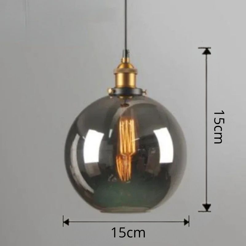 Lustre Pendente Vintage Retrô Lumière LEDZ - Fumê / Âmbar / Transparente